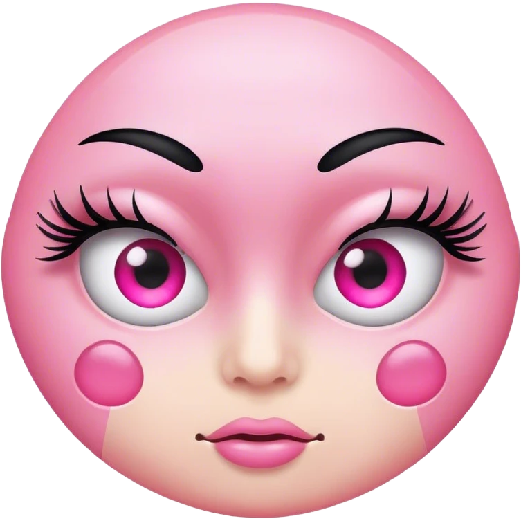 pink face batting there eyelashes  emoji