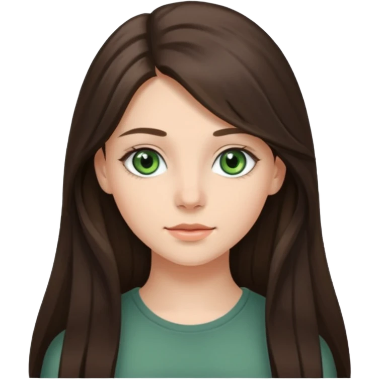 Девушка, шатенка с длинами волосами, лет 18 с серо зелёными глазами emoji