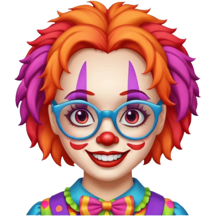female Clown with glasses emoji
