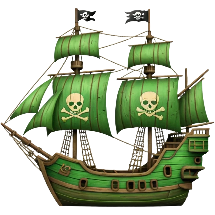 green pirate ships emoji