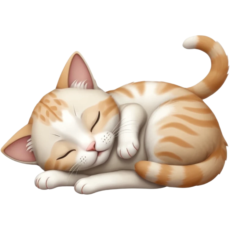 grey and white small cat eyes closed lying down upside down with paws stretched out straight in different directions emoji
