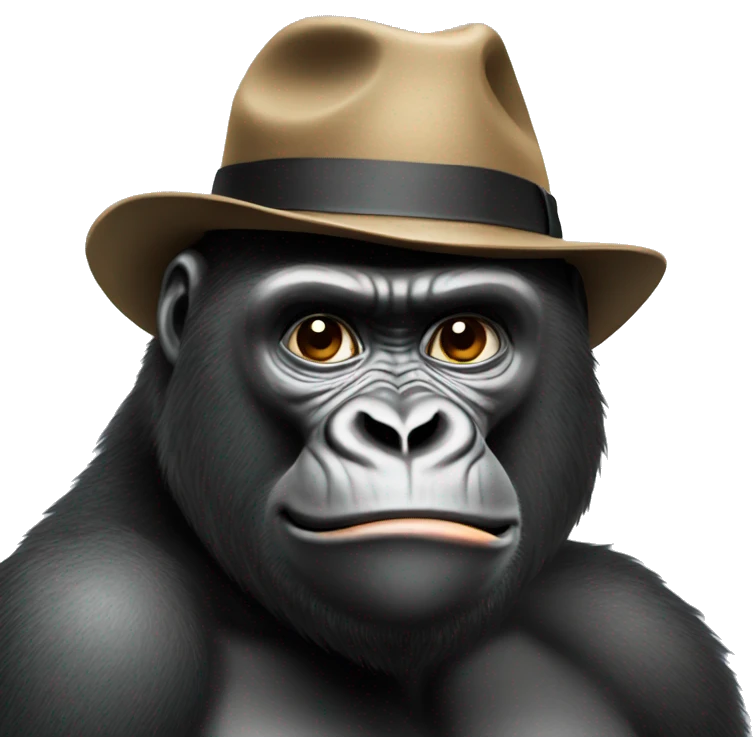 gorilla with hat emoji