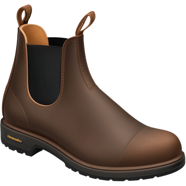 Blundstone boot angled view brown black elastic rounded shape emoji