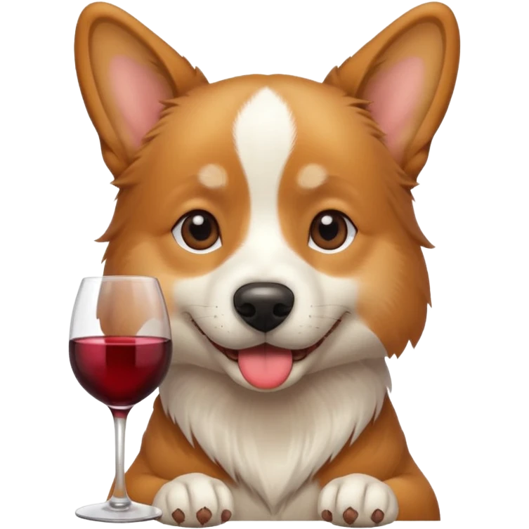 Dog drinking wine emoji