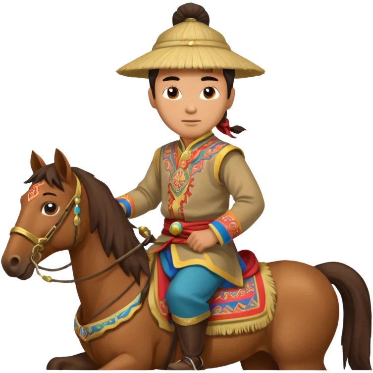 mongolian man on horse emoji