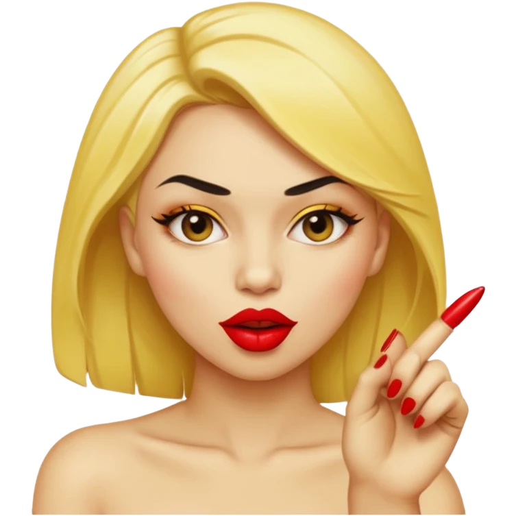 Normal yellow emoji sexy biting the point finger  emoji