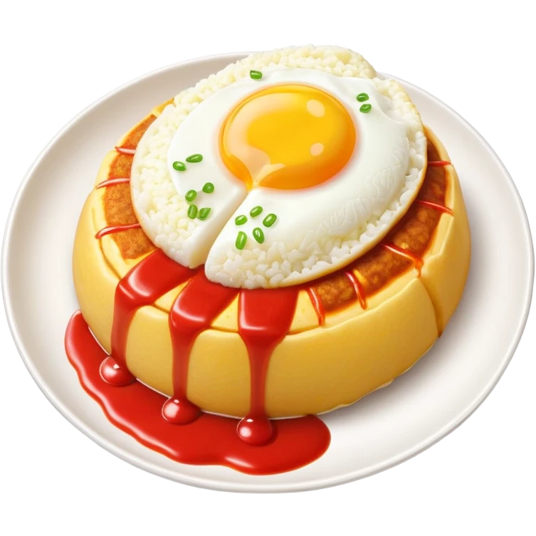 Japanese omurice dish with ketchup on top emoji