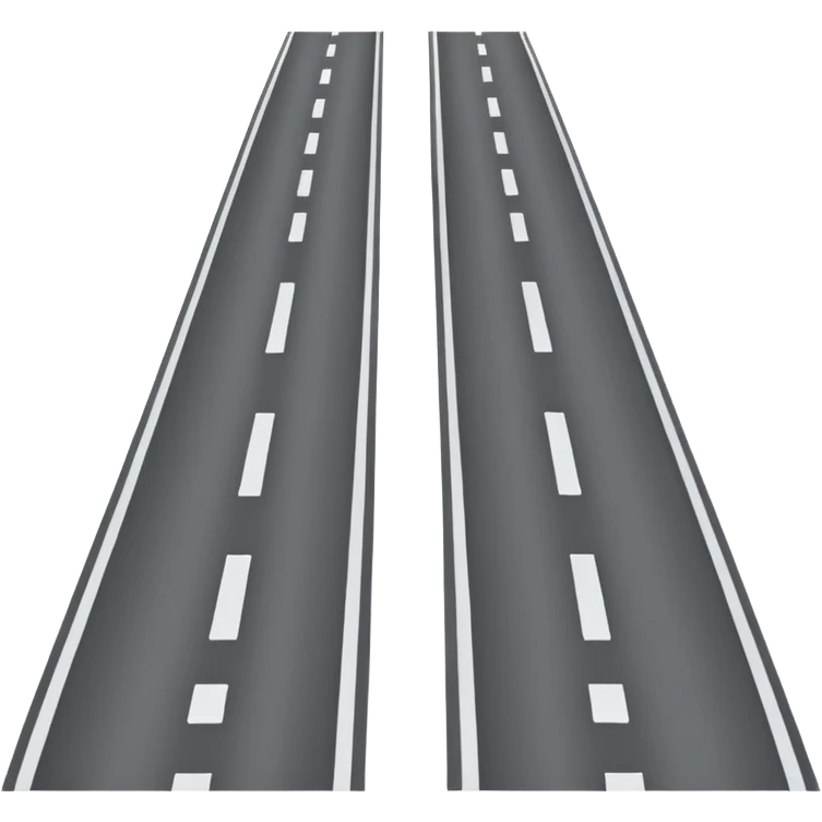 "iOS style road emoji, gray with visible lanes, no background" emoji