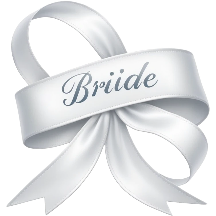 White diagonal ribbon with word bride on it emoji