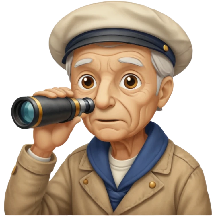 old sailor looking through a telescope emoji