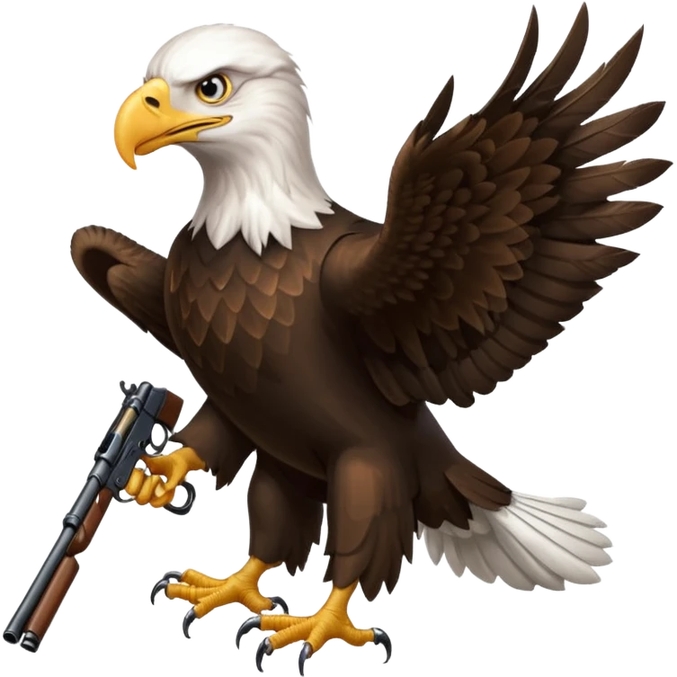 Bald eagle holding rifle  emoji