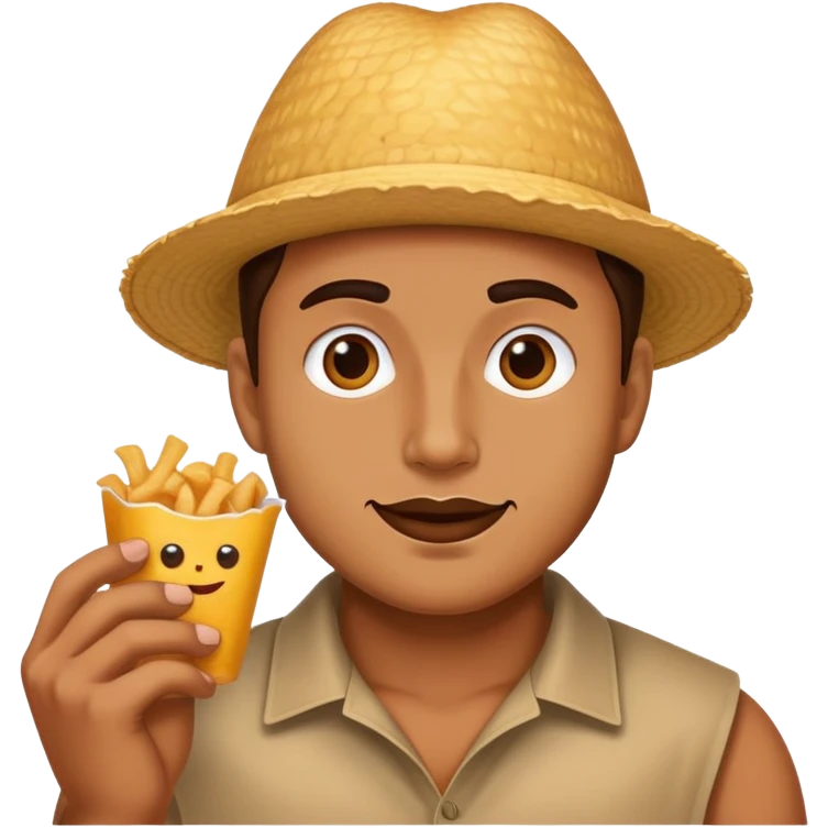 man dressed as a snack emoji
