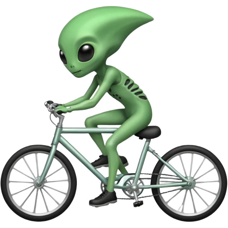 alien riding bicycle emoji