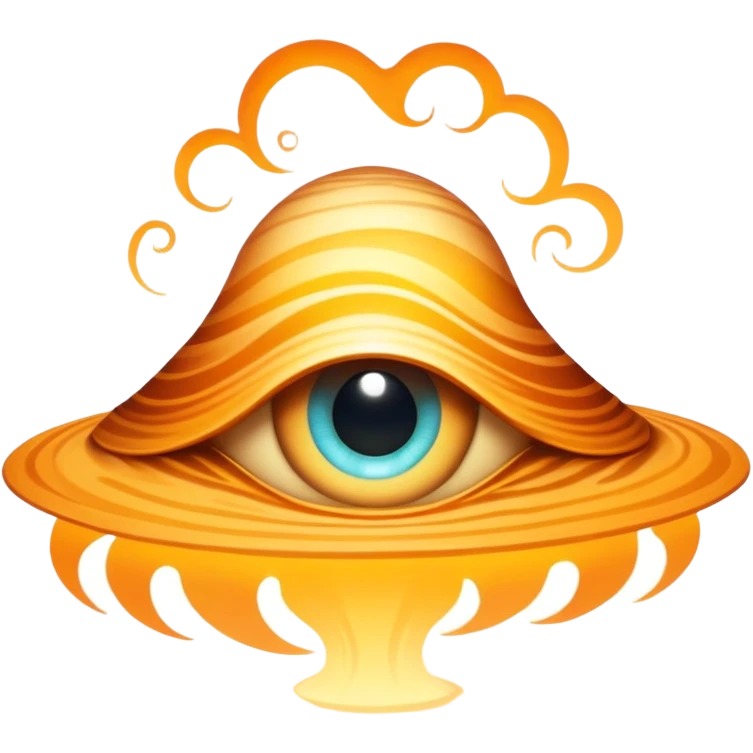 A desert mirage entity that appears as a shimmering, ever-shifting silhouette with eyes of swirling heat distortion, capable of creating duplicate illusions of itself that can solidify briefly to attack. emoji