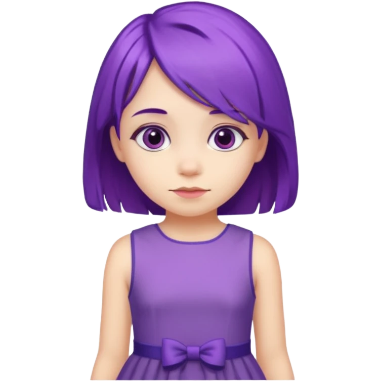 5 years old girl with purple hair emoji