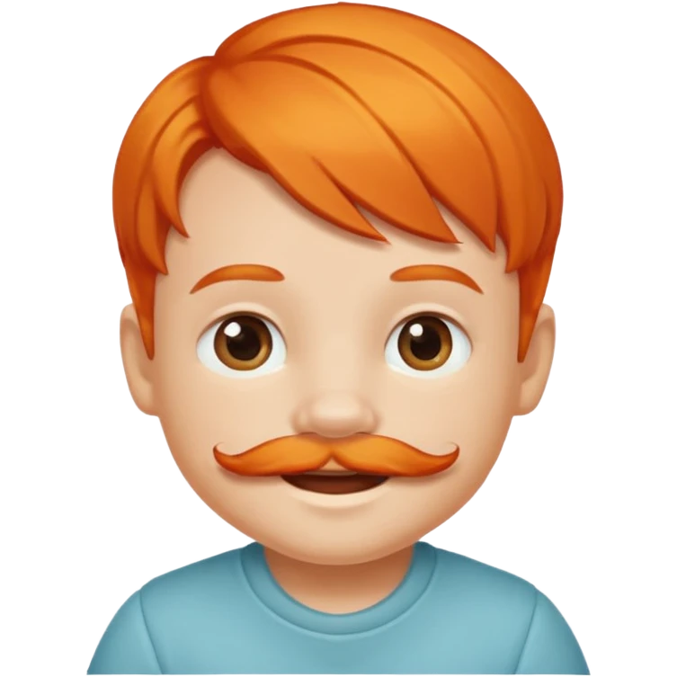 orange hair mustashed baby emoji