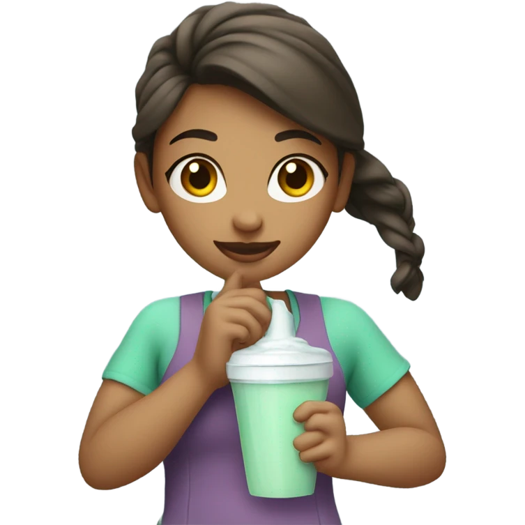 Protein shake girl drink mint clothes emoji