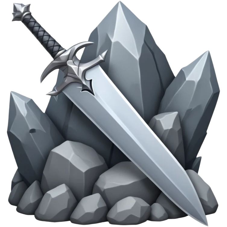 a sword in a spiky rock emoji