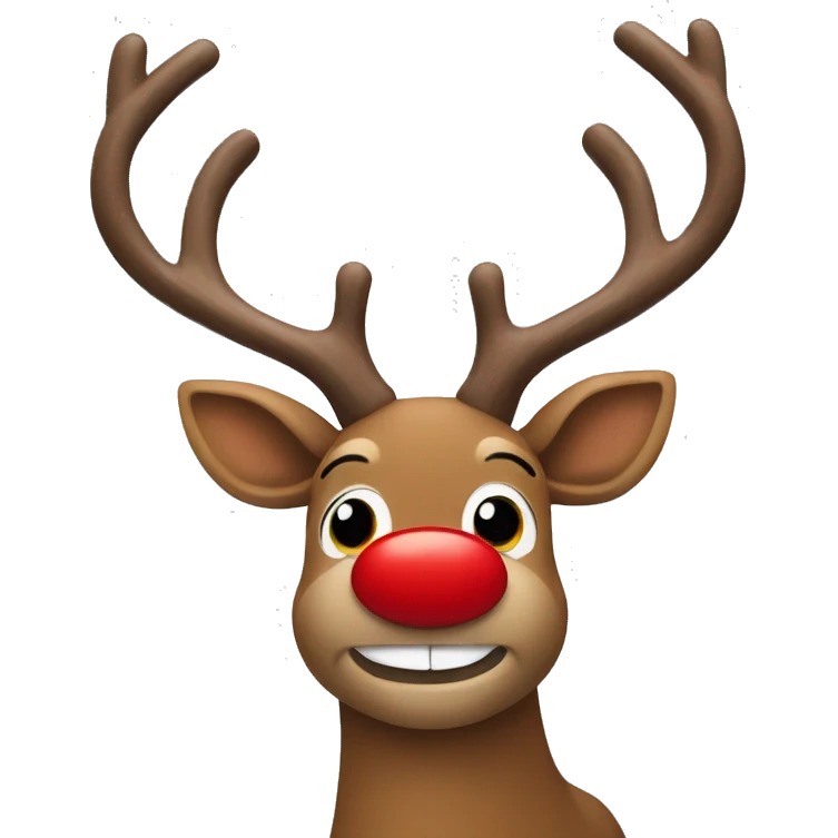 red nose happy reindeer  emoji
