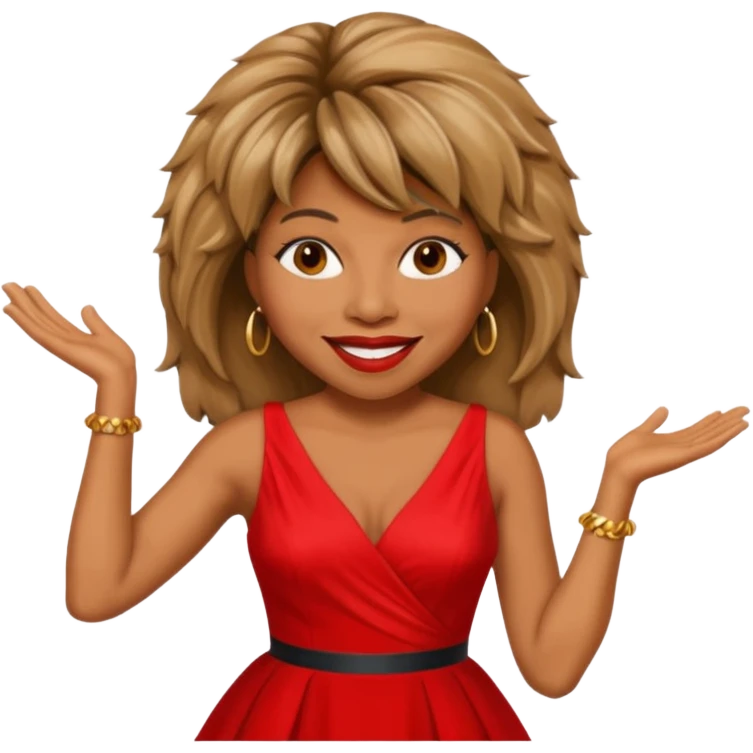 Tina Turner red dress emoji