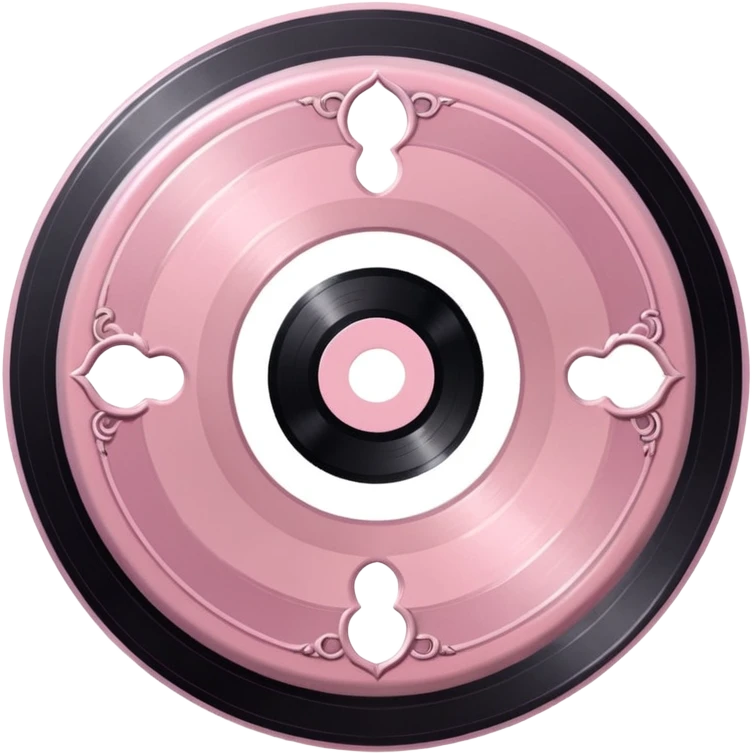 Vintage rococo pale pink vinyl record emoji