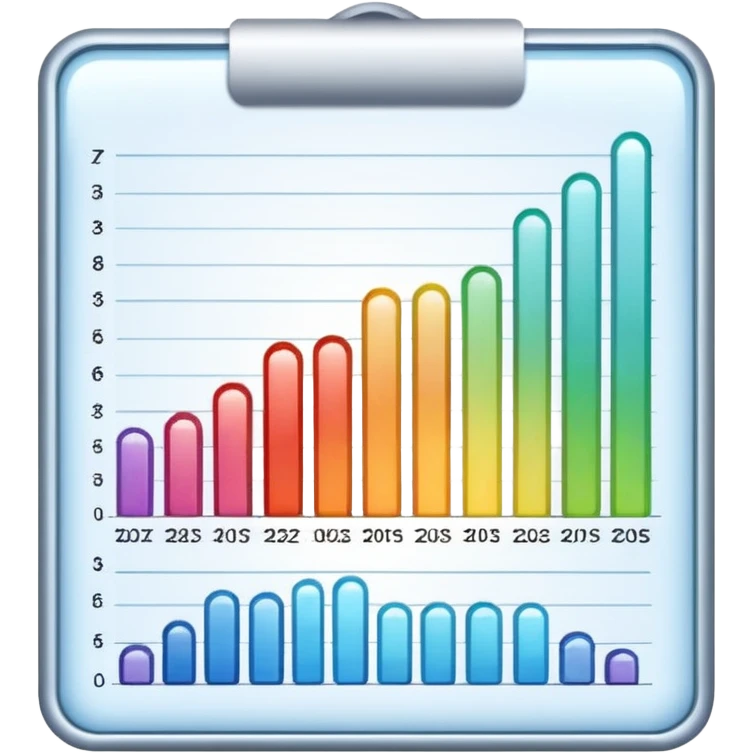 ios style emoji for report sheet consisting graph/ charts with sparkle ...