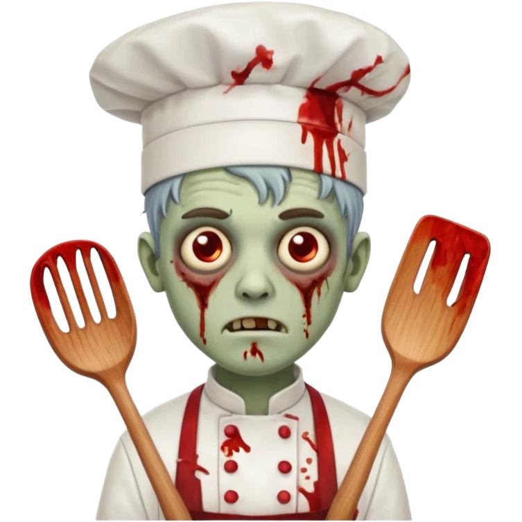 black zombi man chef emoji