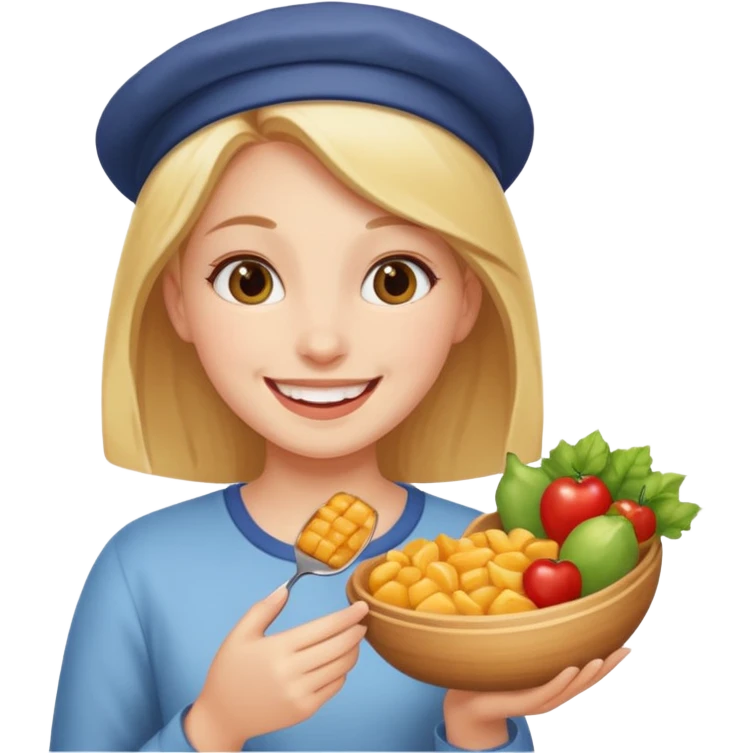 Девушка любит поесть  emoji