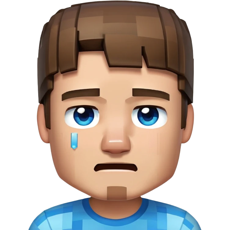 Minecraft steve crying tears emoji