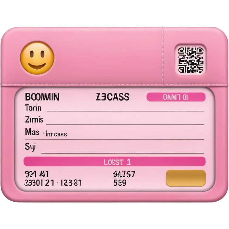 pink boarding pass emoji