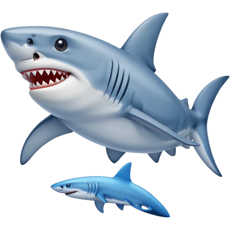 Shark with blue shoes on his fins emoji