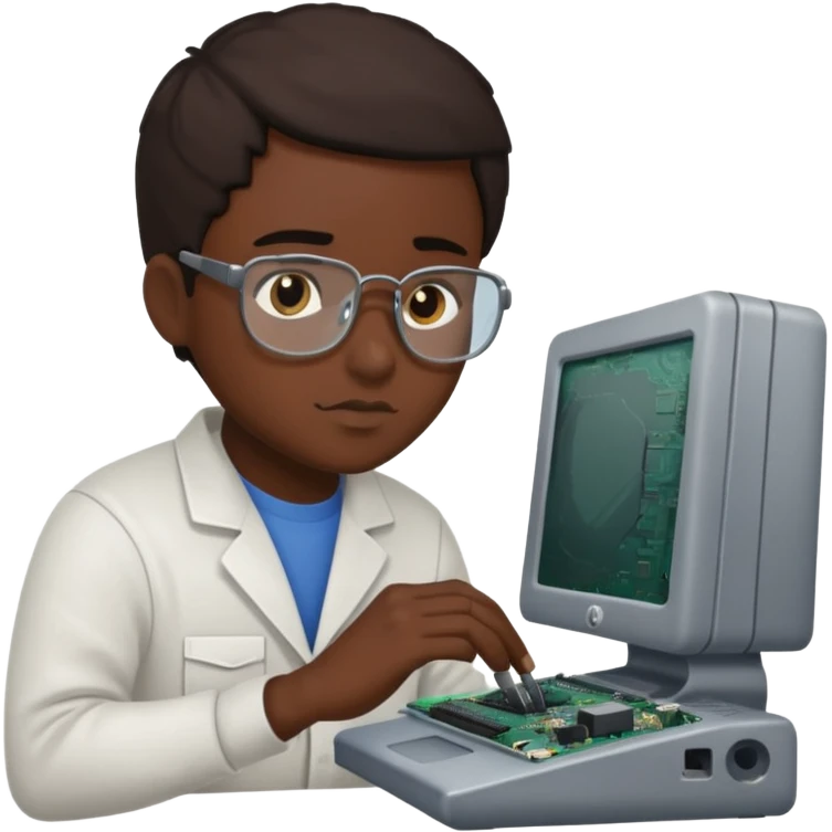 computer technician fixing damage computer emoji