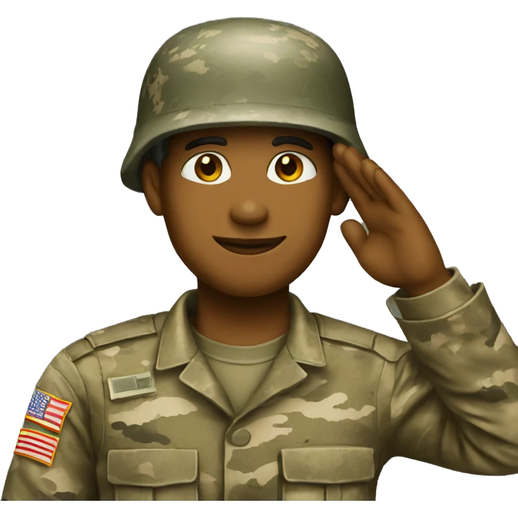 American soldier salutes emoji