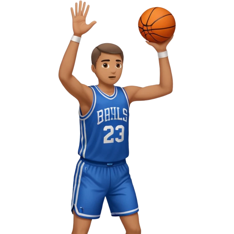 A man with a basketball, shooting it emoji