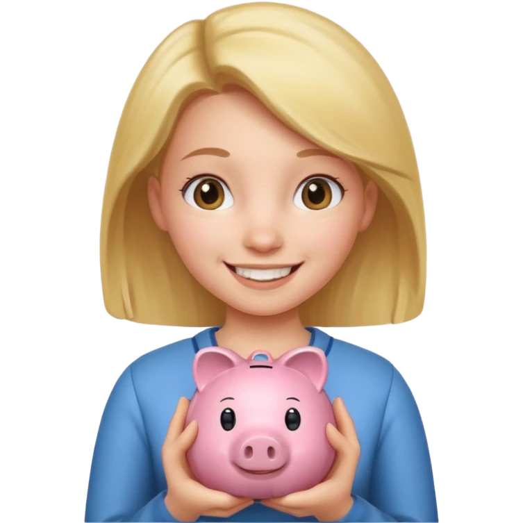 girl holding piggy emoji