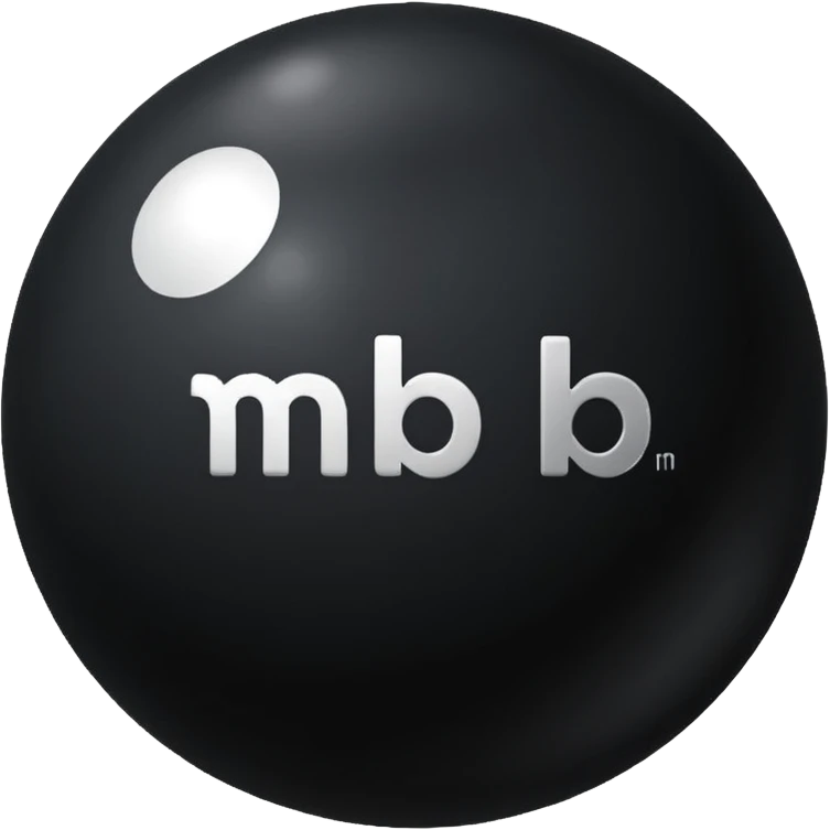 Black ball (MB) written on it. emoji