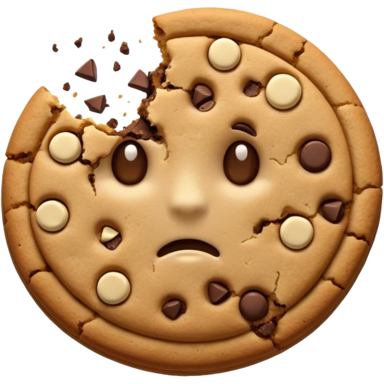 Make a broken cookie 🍪 emoji