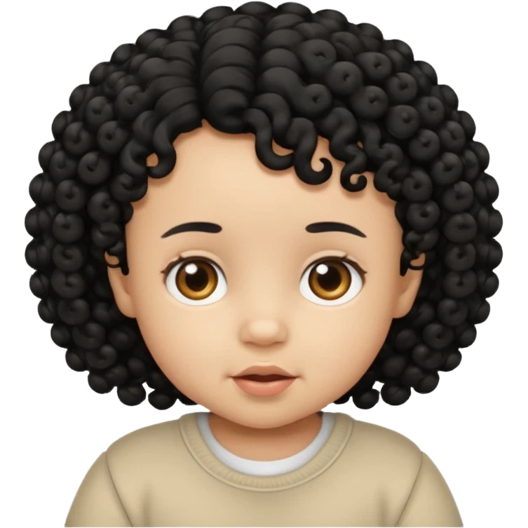 curly black hair baby emoji
