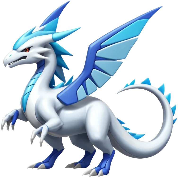 Futuristic Epic Legendary Shiny Cyber-Latios-Dialga-Suicune-Reshiram-Creature, (full body) emoji