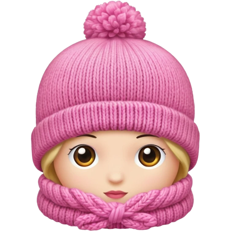 A pink winter hat emoji