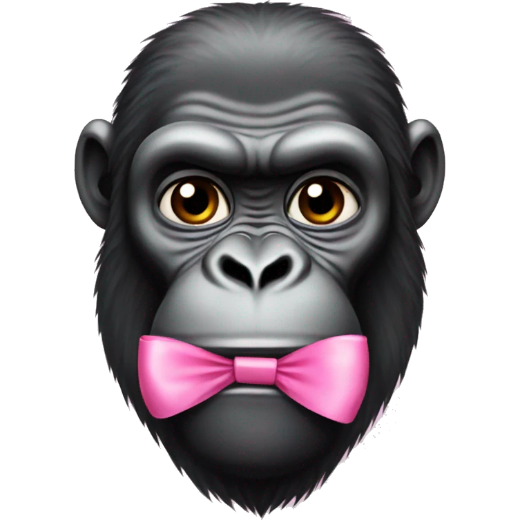 Gorilla with pink bow emoji