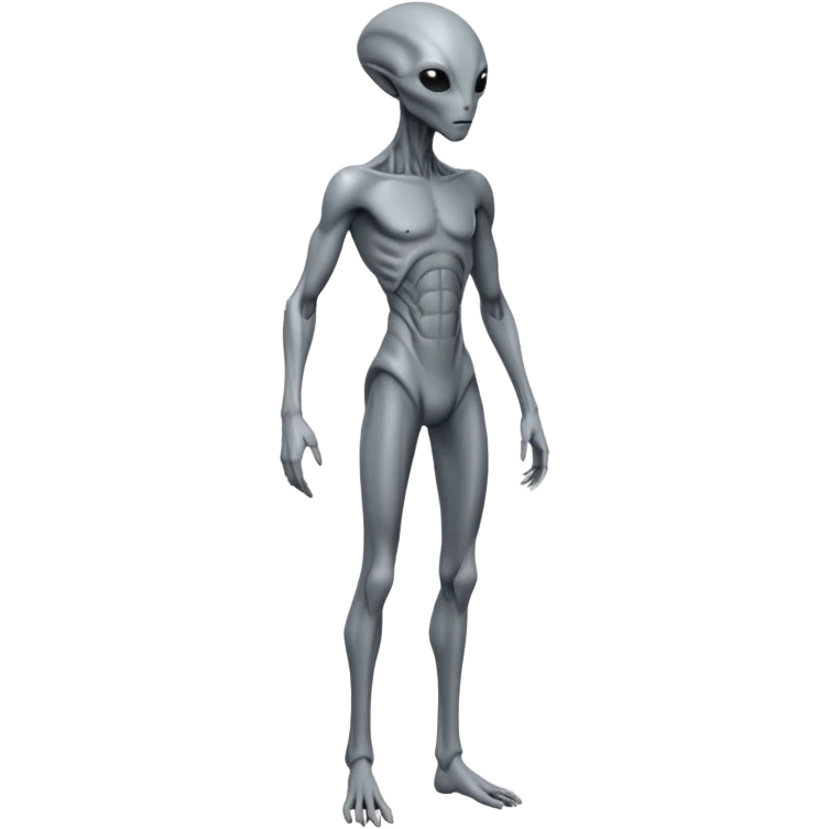 fullbody humanoid gray alien direct sideview emoji