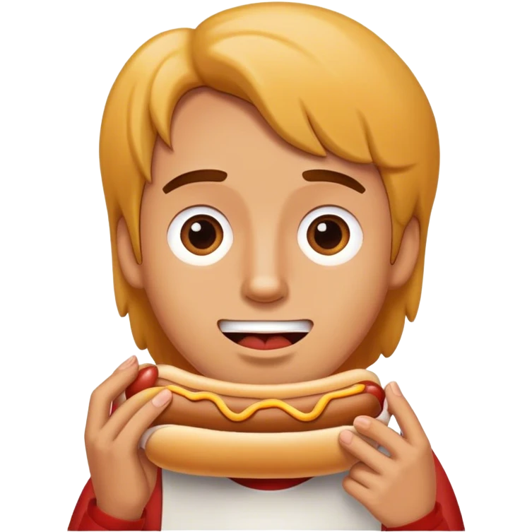 Corey Petulla eating a hot dog emoji