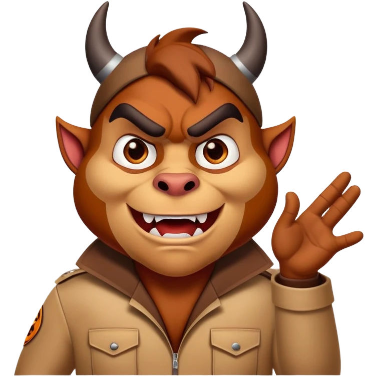 Taz devil directing traffic speaking harshly to someone  emoji