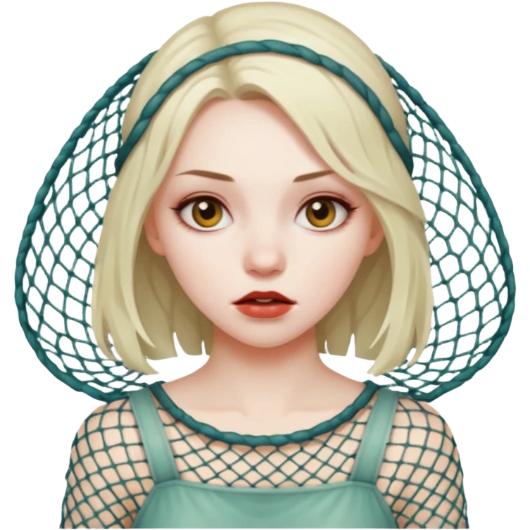 ravenous girl with a net emoji