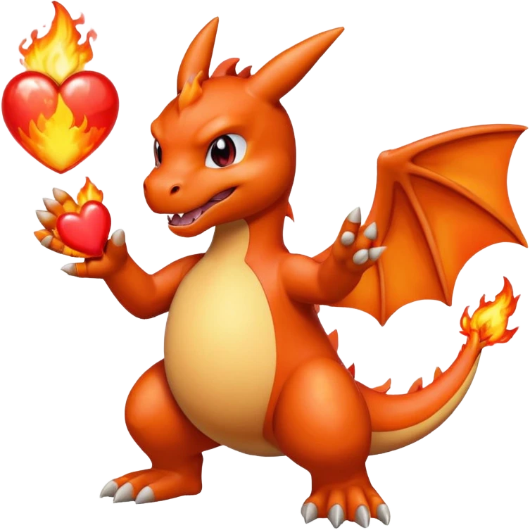 Charizard throwing a heart  emoji