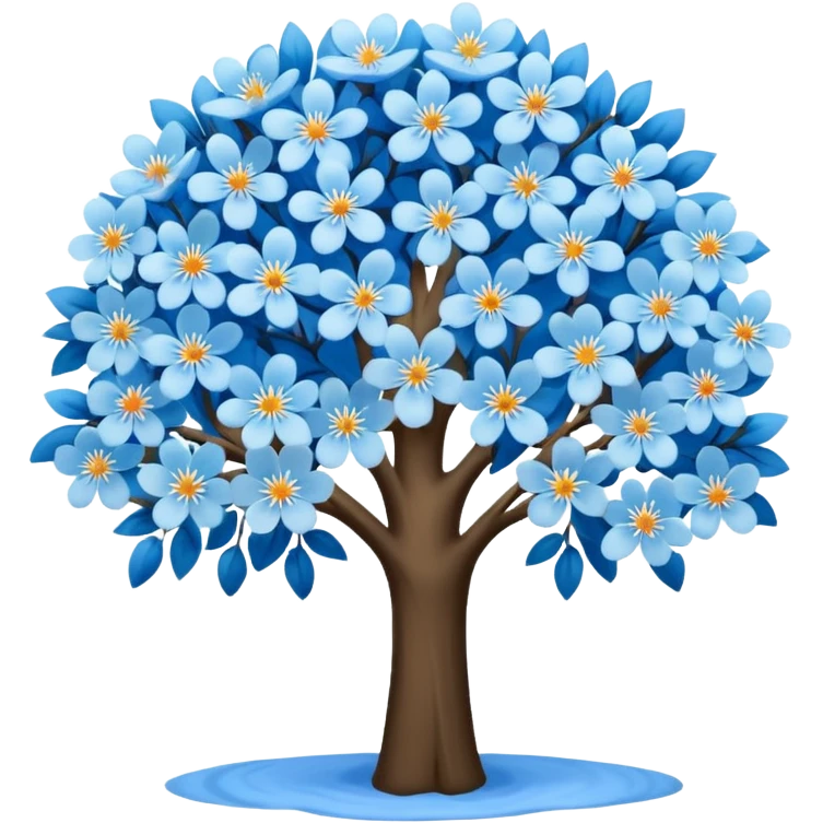 blue blossom tree emoji