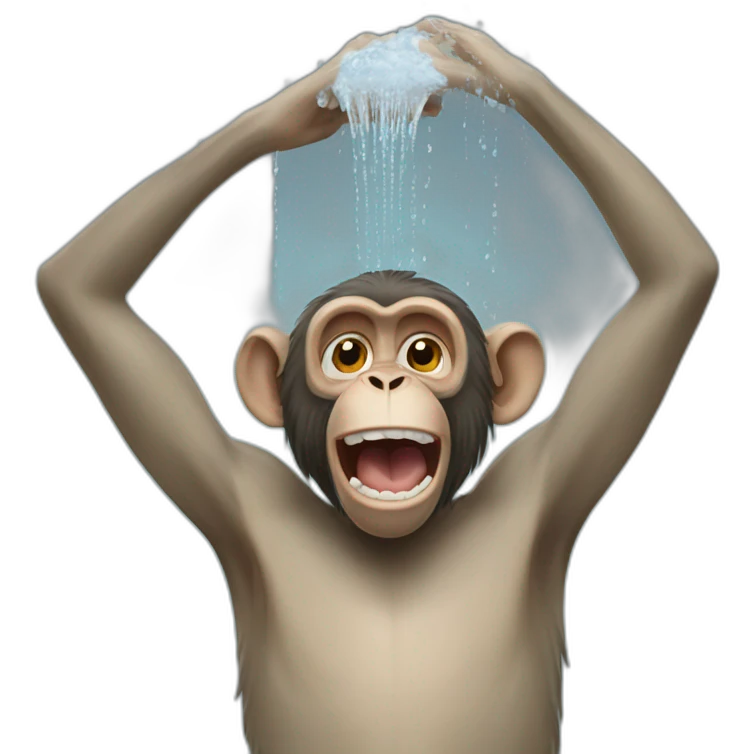 monkeys showering emoji
