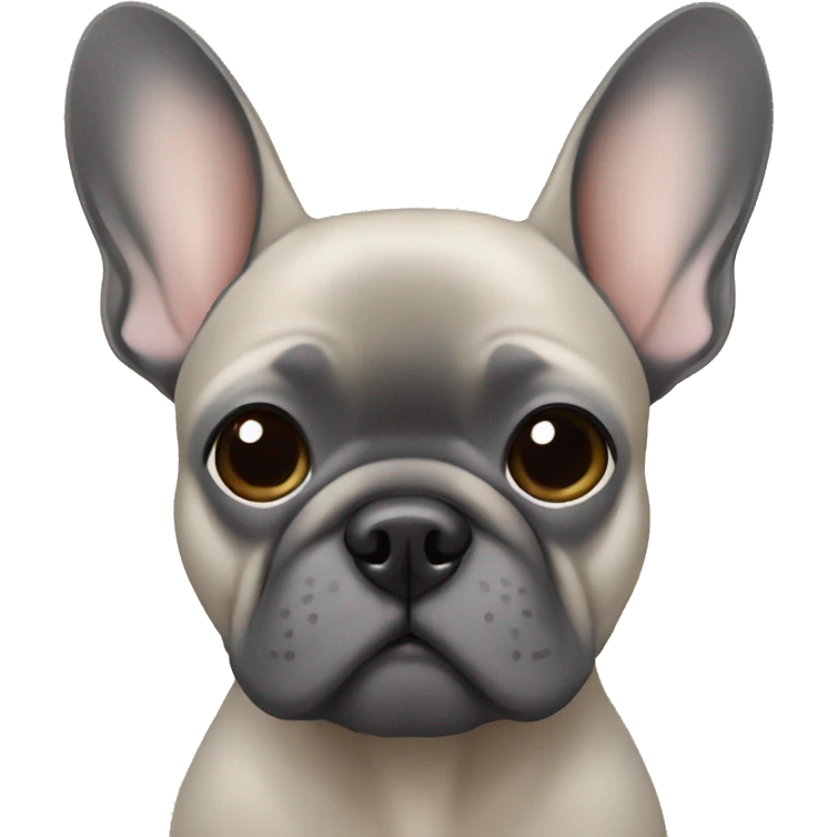 Grey frenchie with beige emoji