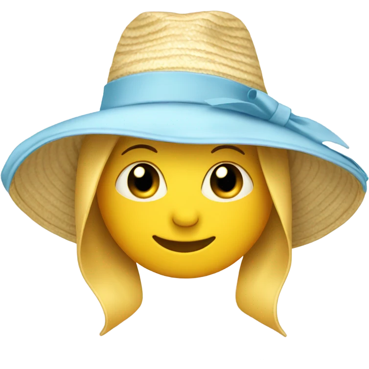 sun hat with light blue bow emoji
